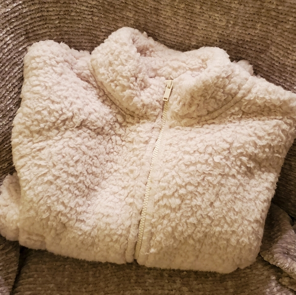Express Cream Sherpa Zip Sweatshirt - Picture 4 of 6